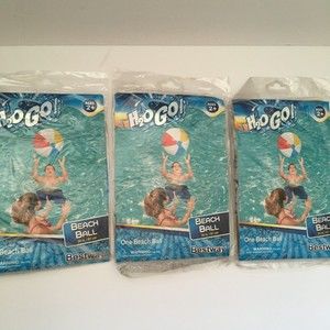 Inflatable Beach Ball 24 In NEW Summer Fun Pool Beach Lot Of 3 H2O Go